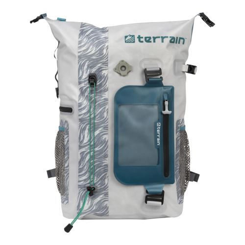 Terrain Adventure Waterproof Backpack, Coastal Sand & Ultramarine Teal