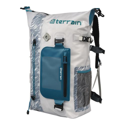 Terrain Adventure Waterproof Backpack, Coastal Sand & Ultramarine Teal